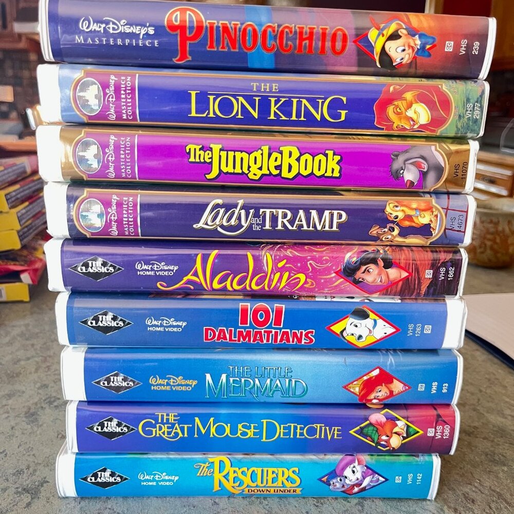 Set of 9 Disney VHS classic/masterpiece tapes